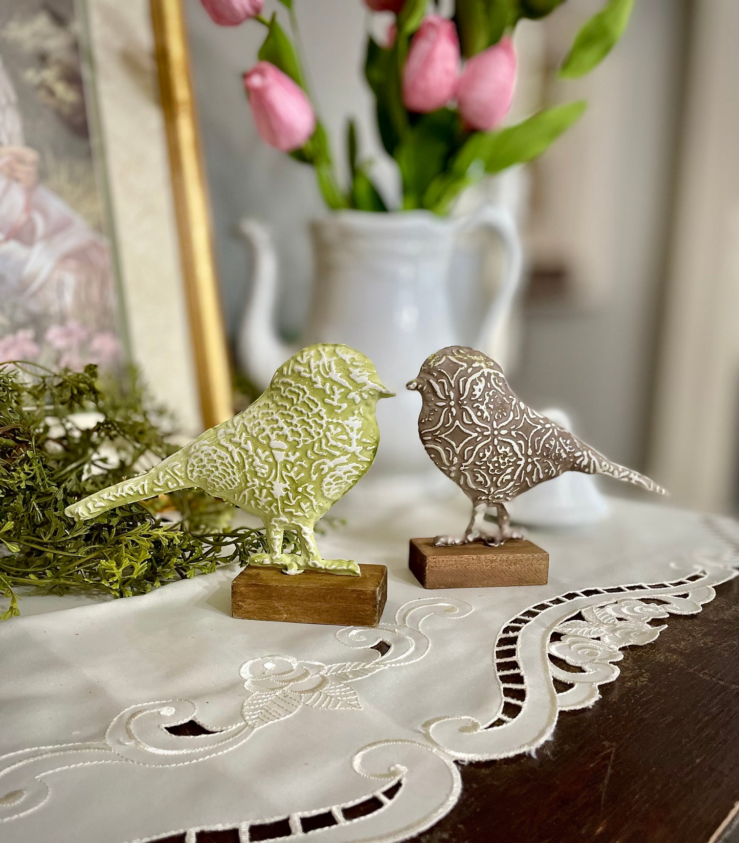 (FP) Decorative Metal Bird Figurines - Set of 2