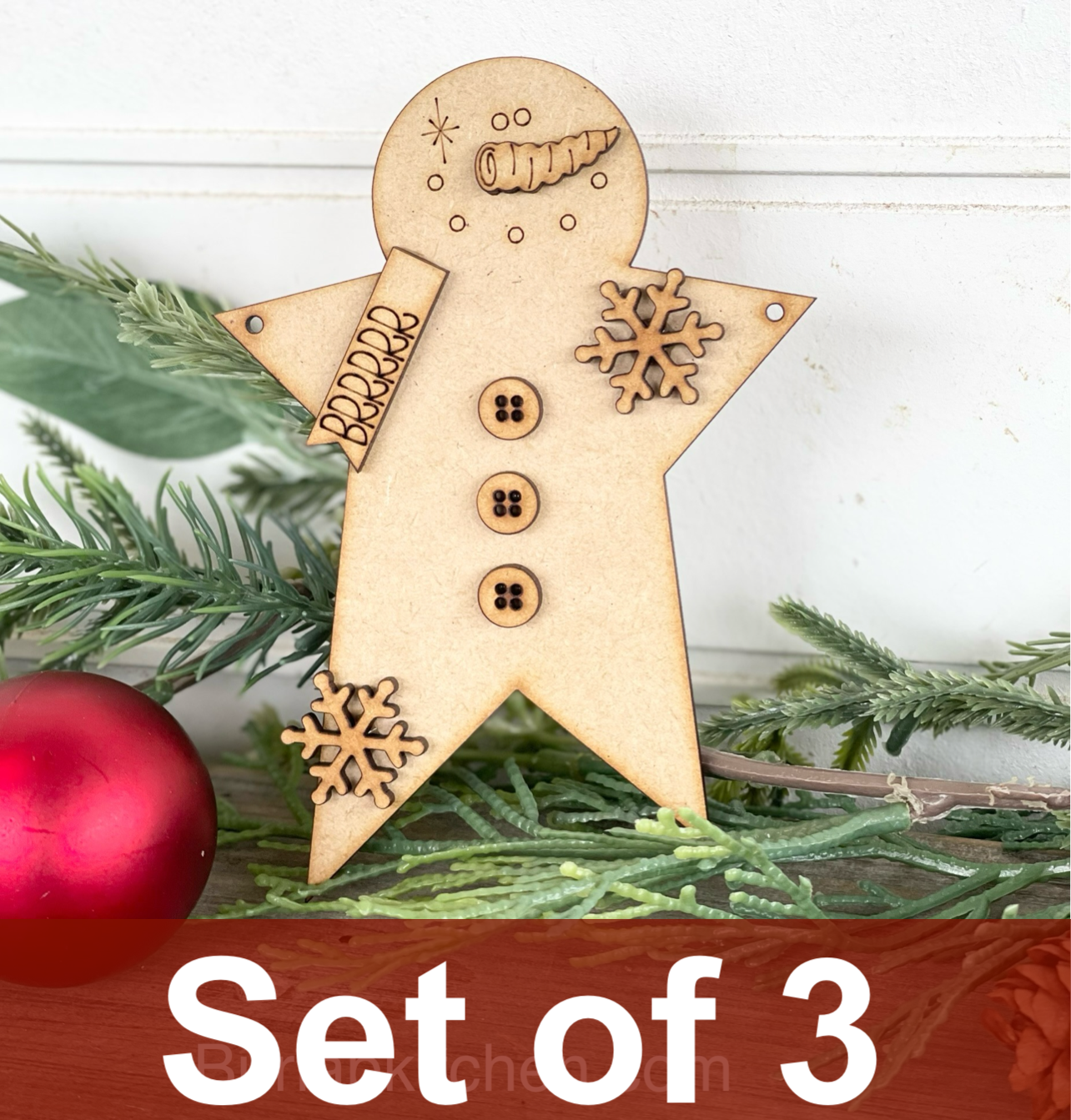 Star Snowman Ornaments, Set of 3 - (DIY Craft Kit)