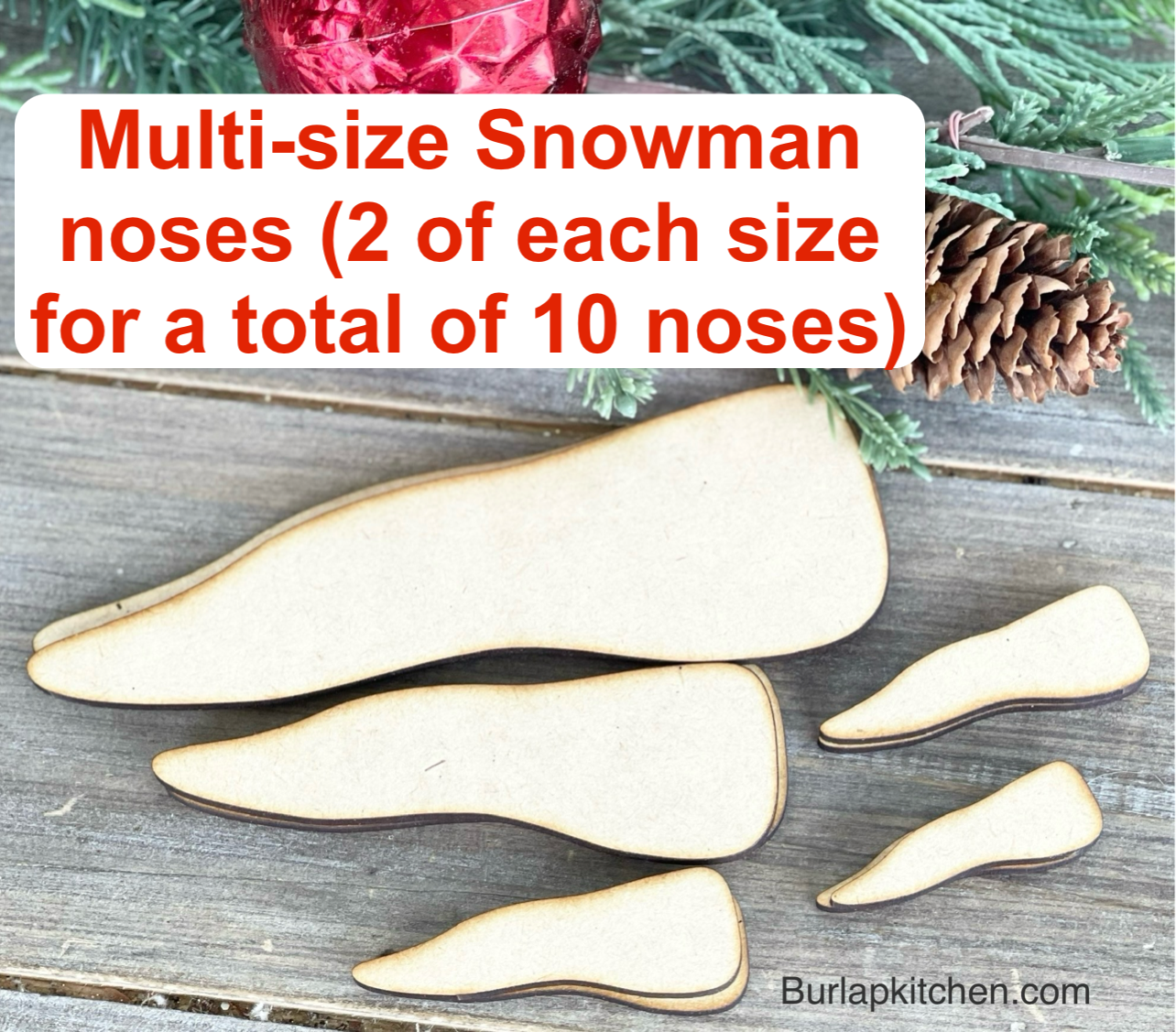 Multi-size Snowman Noses (2 of Each Size for a Total of 10 Noses)