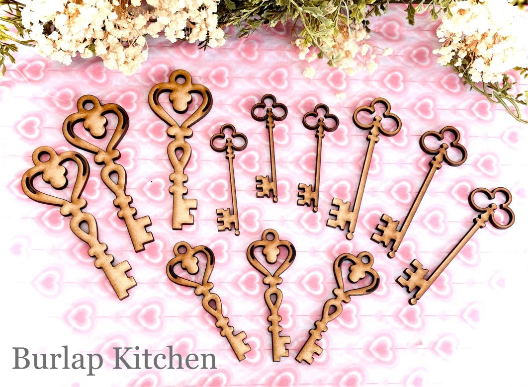 Intricate Key Cutouts - Set of 12
