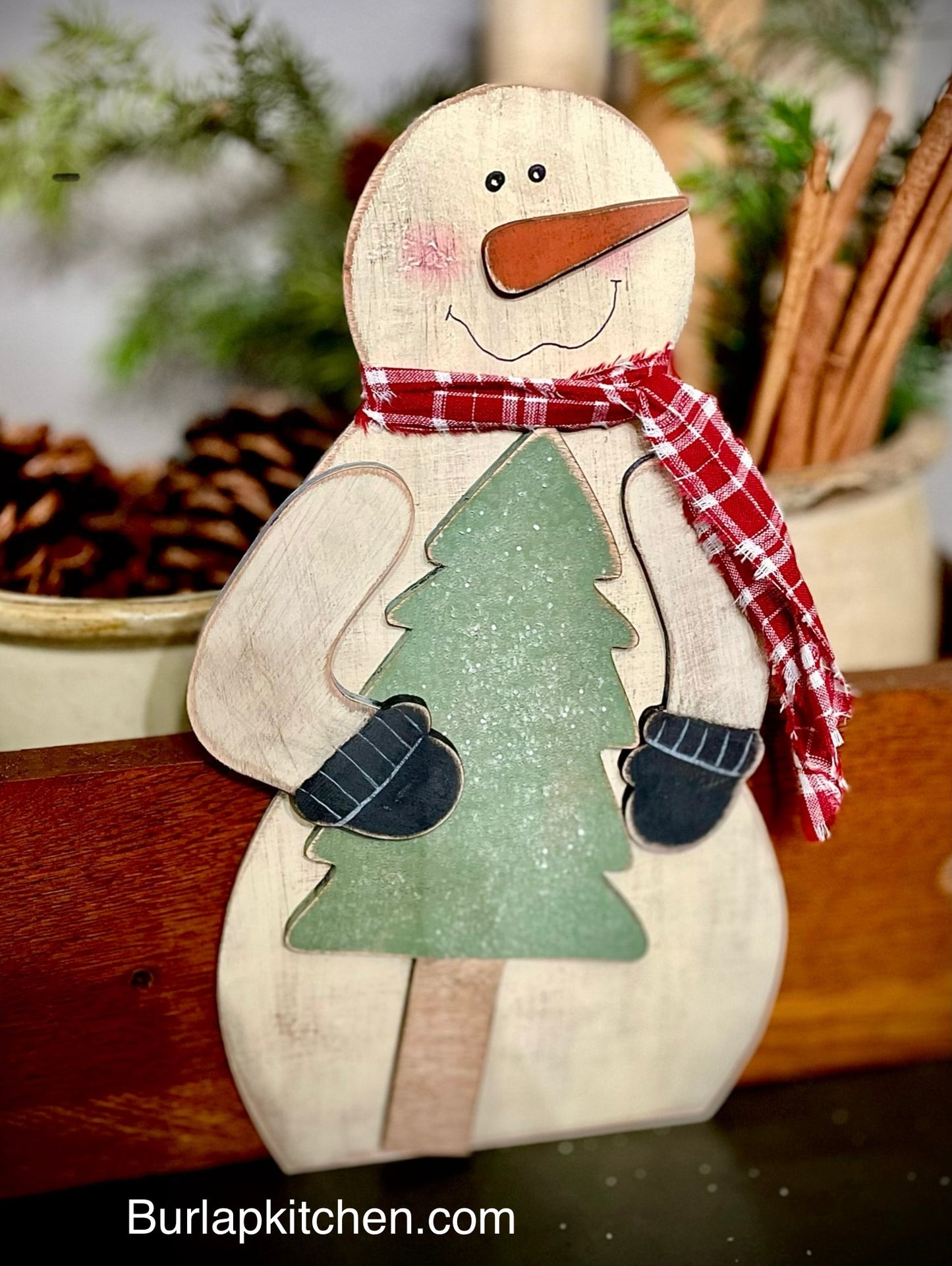 Wooden Snowman w/ Tree - DIY craft kit