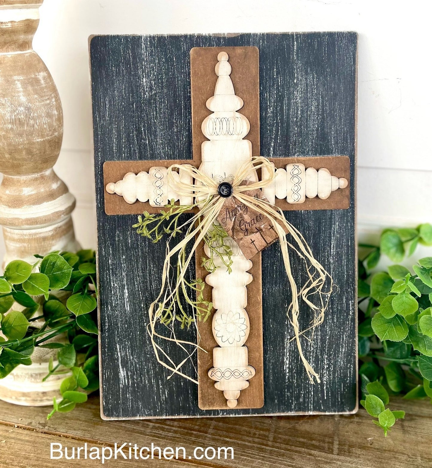 (CK) Spindle Cross Shelf Leaner - Craft Kit