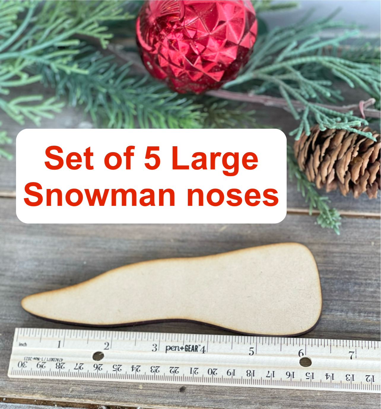 Large Snowman Noses, Set of 5