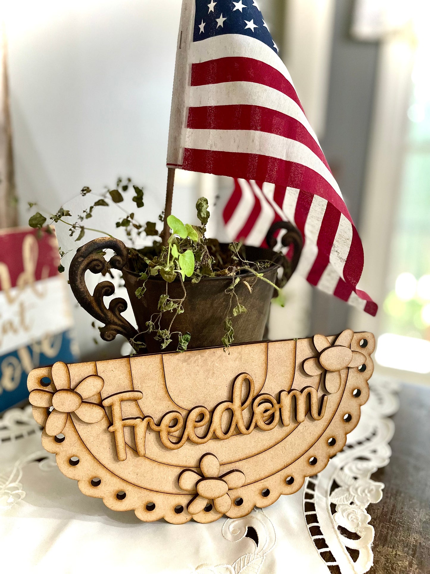 (CK) Freedom Banner with Sunflowers