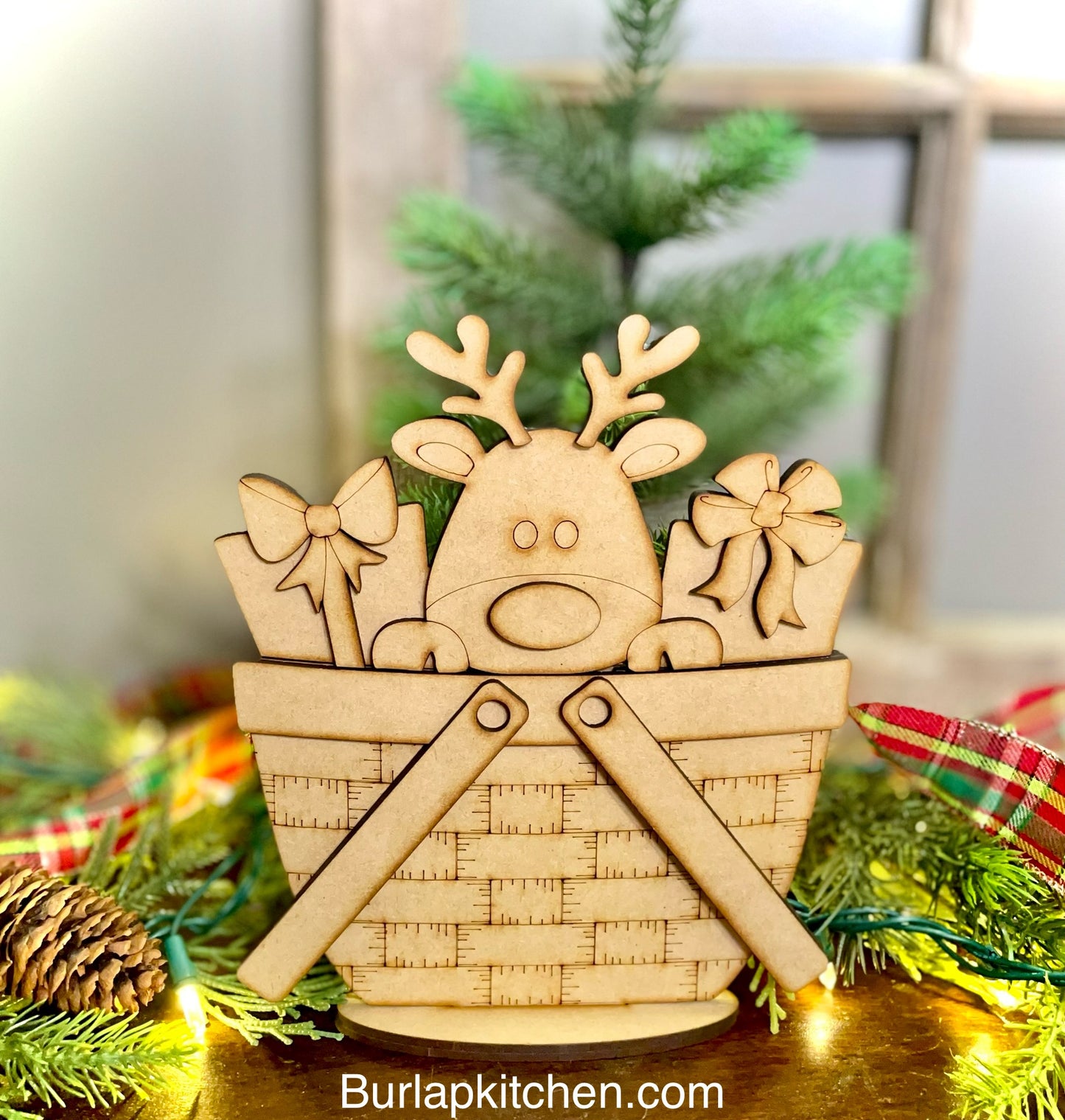 Merry Monday Reindeer in Basket - (DIY Craft Kit) (Includes Reindeer Insert AND Basket)