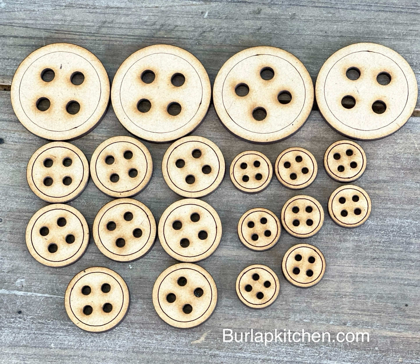 Multi-Size Buttons for Crafting - Pack of 20