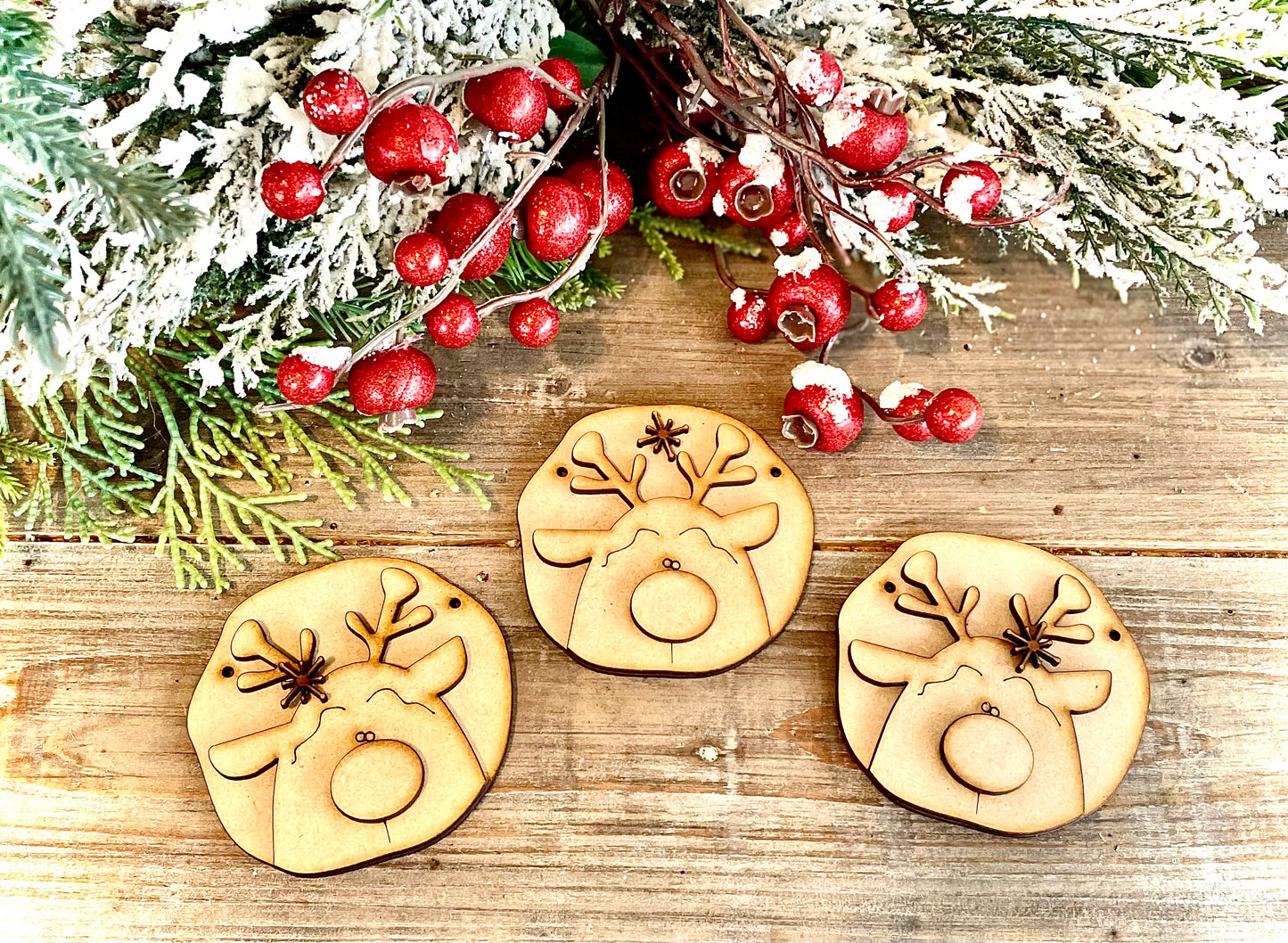 Reindeer Ornaments, set of 3