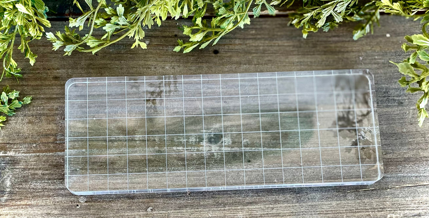 Rectangle Clear Acrylic Craft Block with Grid