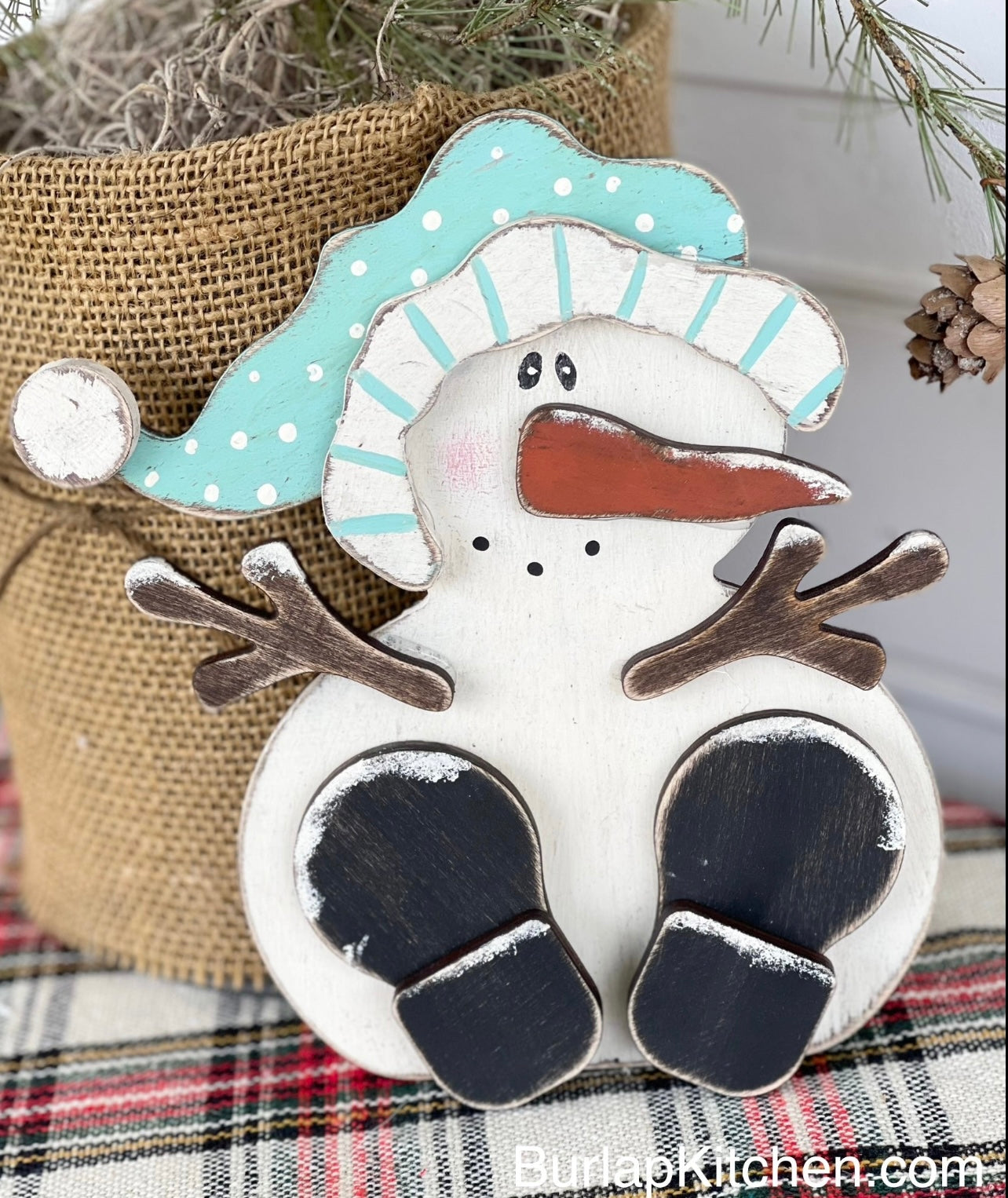 Sammy the Snowman Leaner (Maple Wood DIY Craft Kit)
