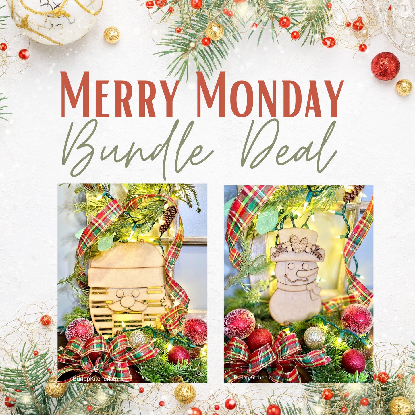 Merry Monday Bundle Deal (Rag Santa & Shiplap Snowman) - DIY Craft Kit