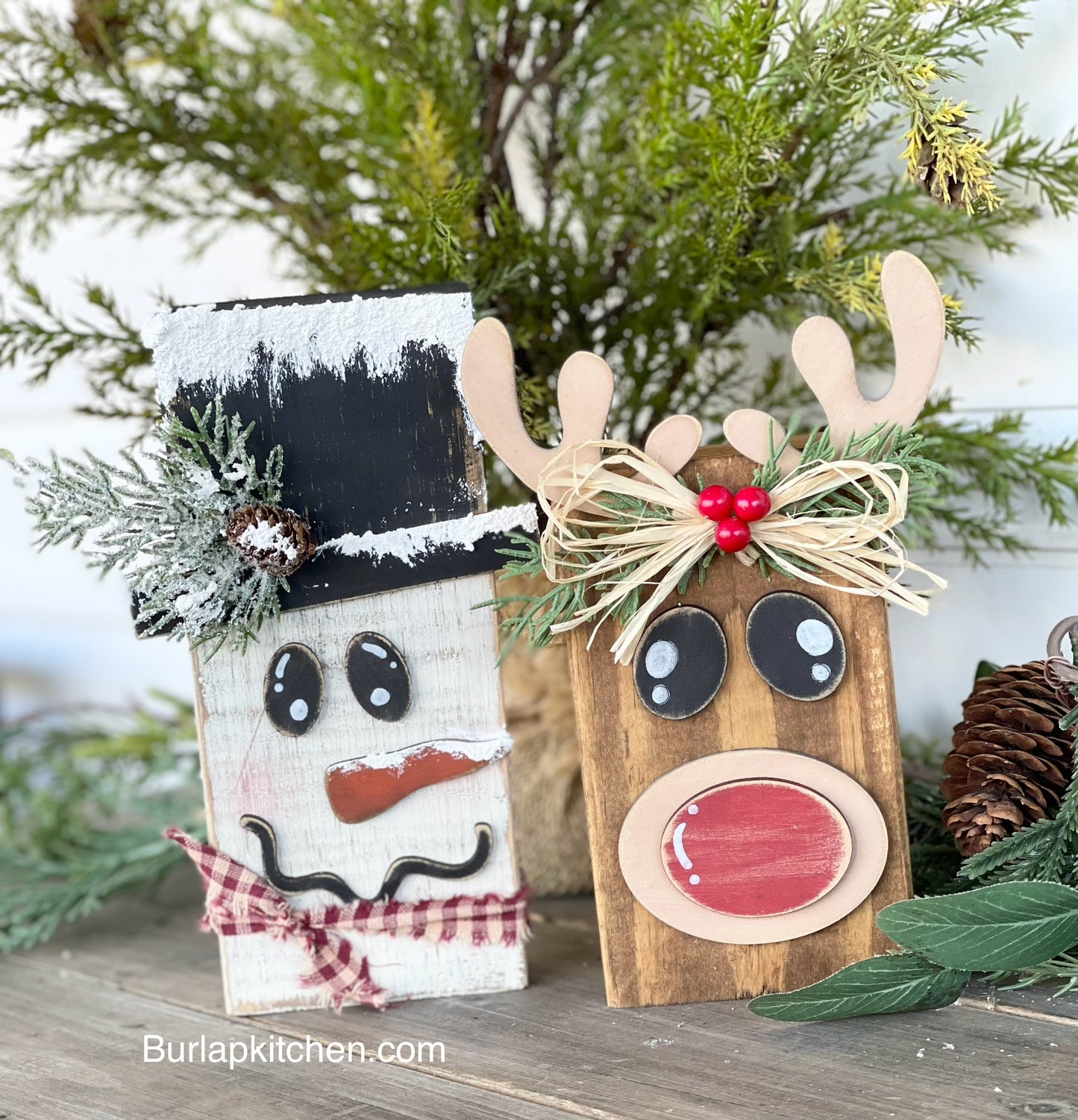 2x4 Christmas Kit Bundle featuring Snowman and Reindeer (DIY Craft Kit)