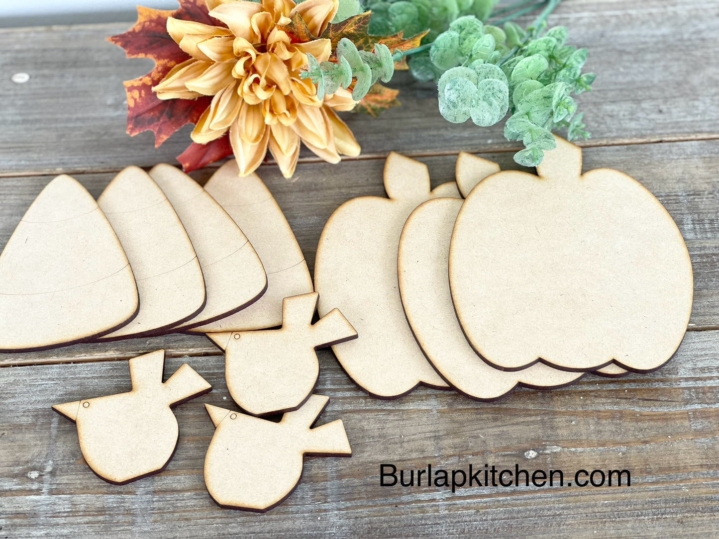 Fall DIY Cutouts (3 Pumpkins, 4 Candy Corns & 3 Crows)