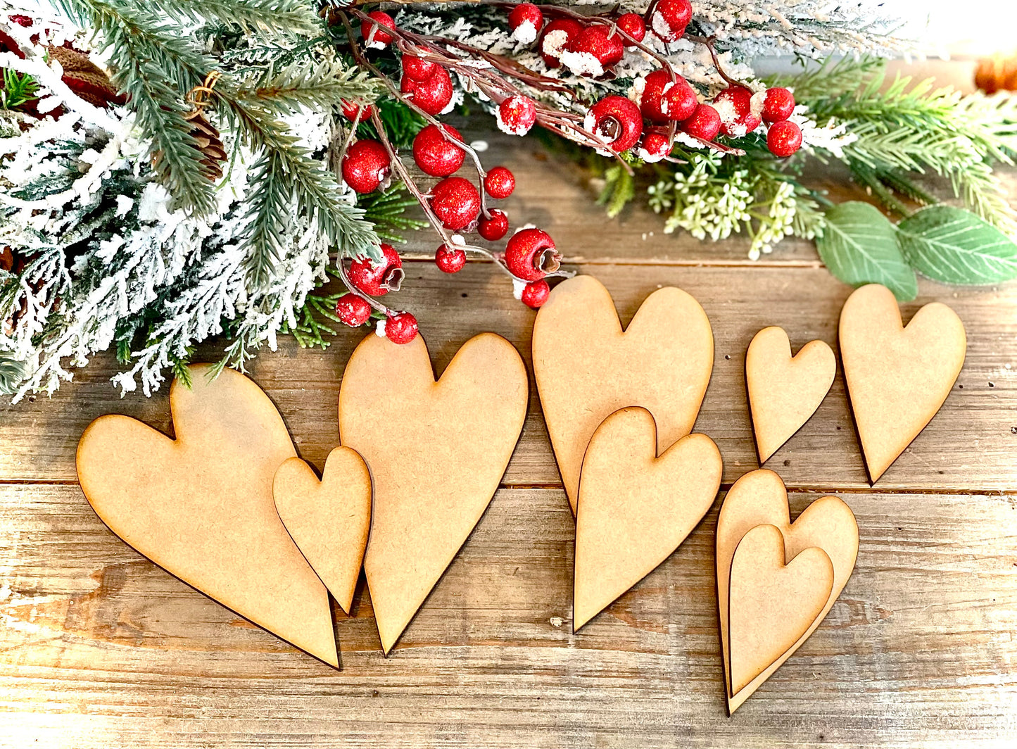 Rustic Heart Cut-Outs for Crafting (Set of 9)