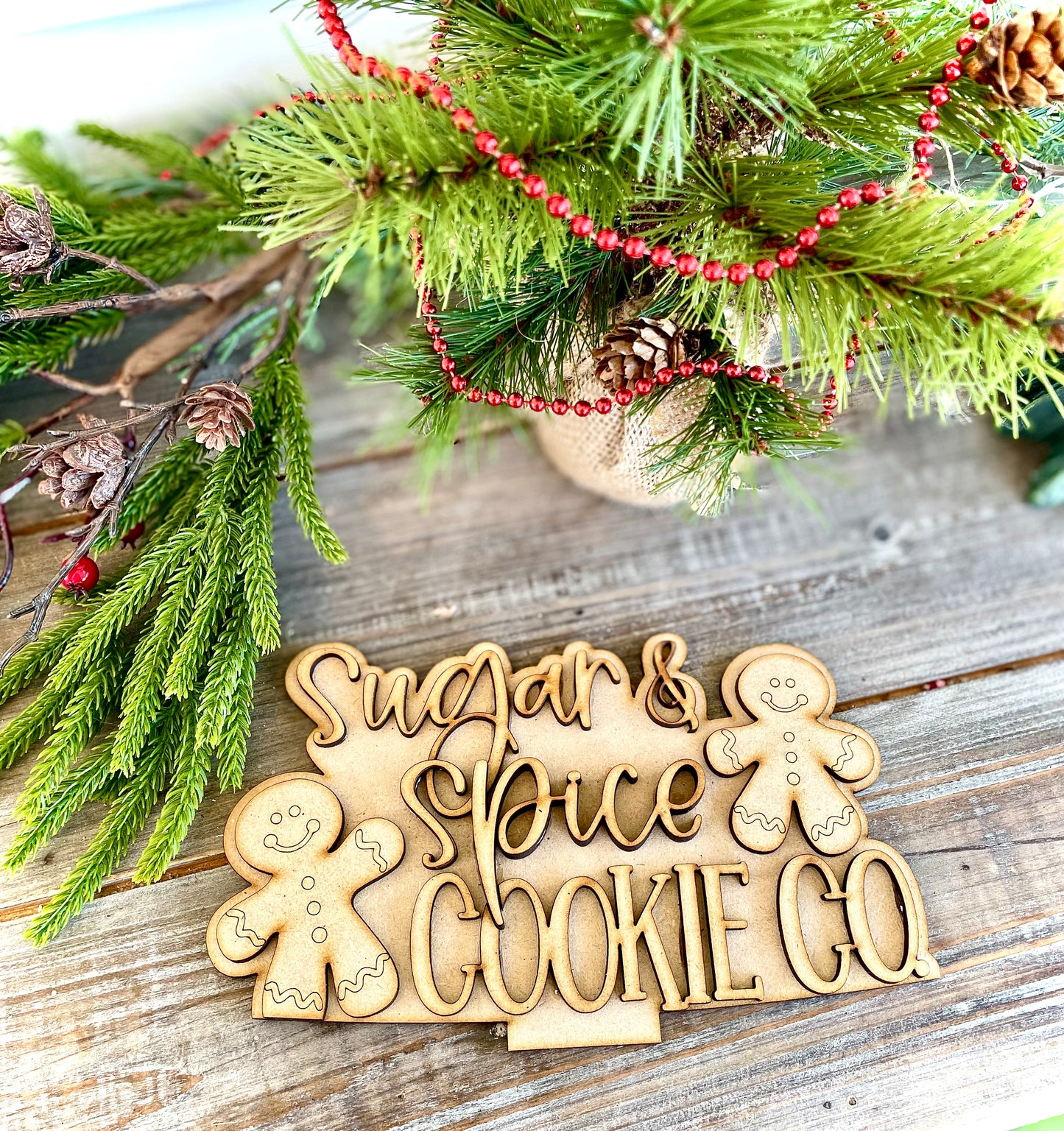 “Sugar & Spice Cookie Co.” Gingerbread Man Insert for Basket - INSERT ONLY - (DIY Craft Kit)