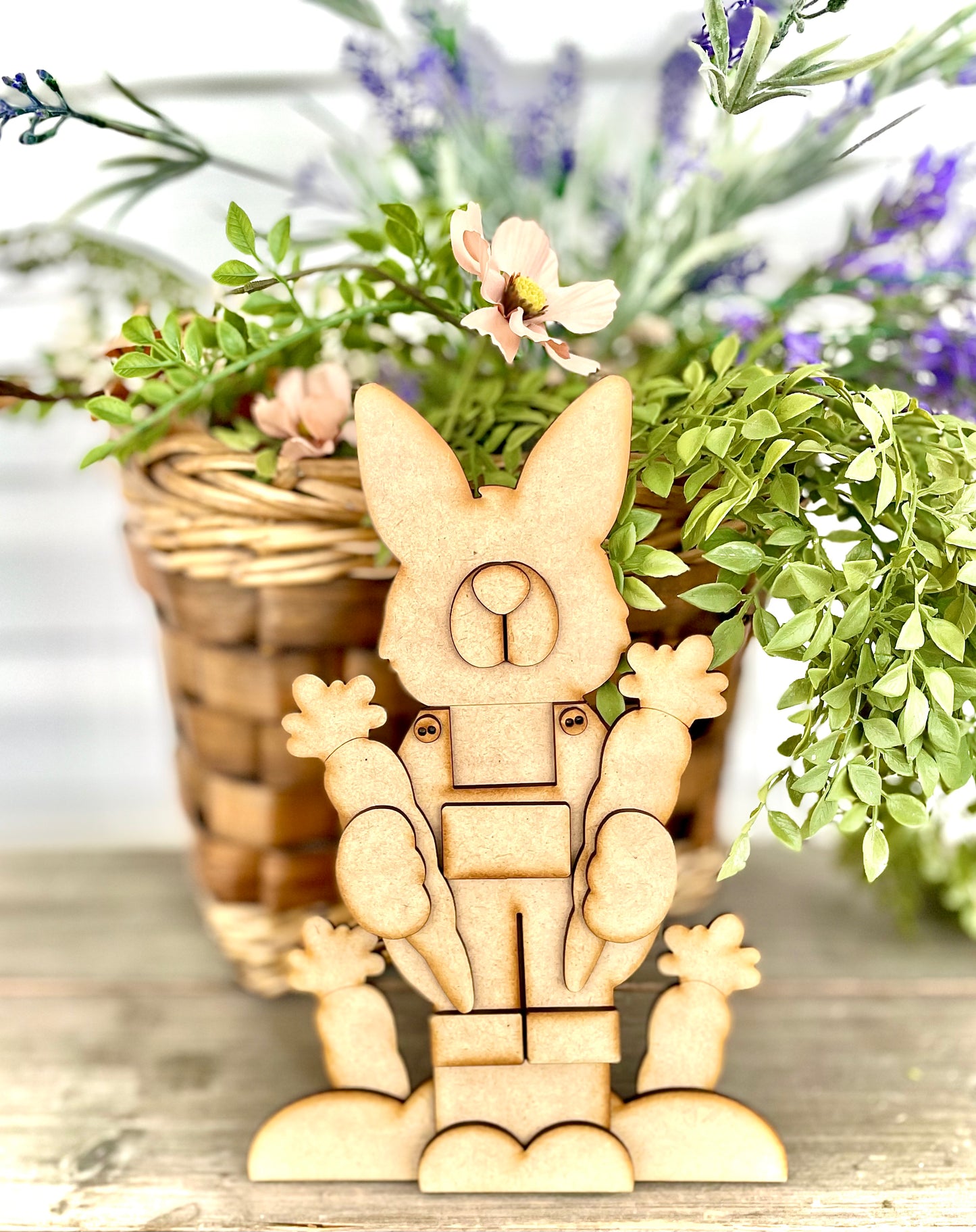 (Item#006) Carrot Farmer Bunny Leaner - DIY Craft Kit