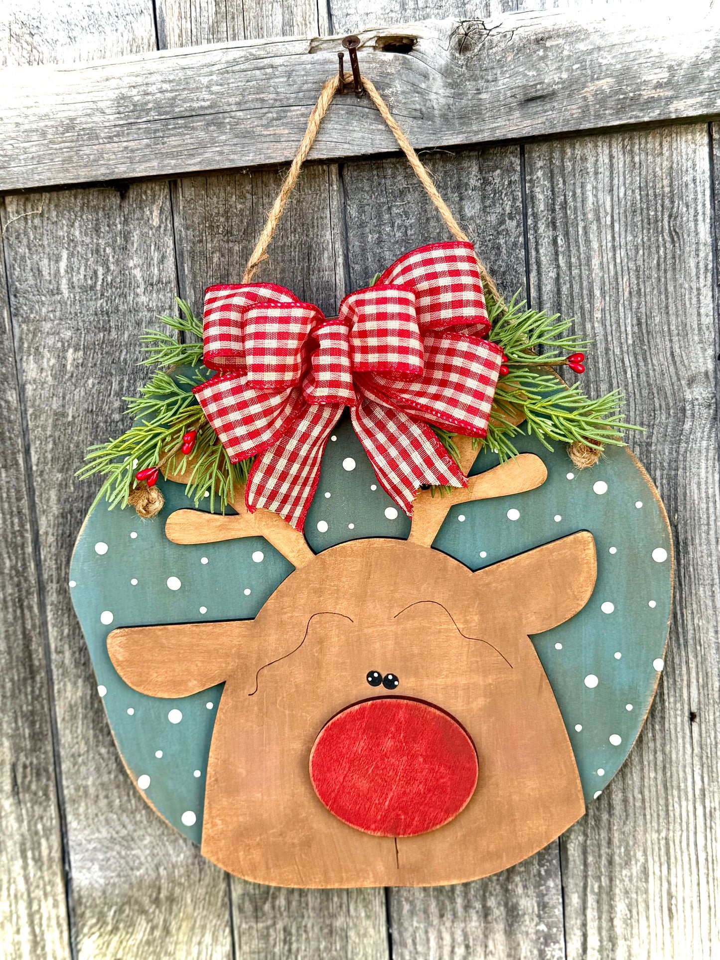 Primitive Reindeer Hanger - (Maple Wood DIY Craft Kit)