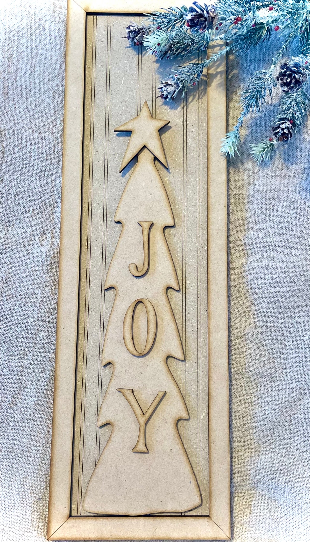 JOY Rustic Christmas Tree Frame- (DIY Craft Kit)