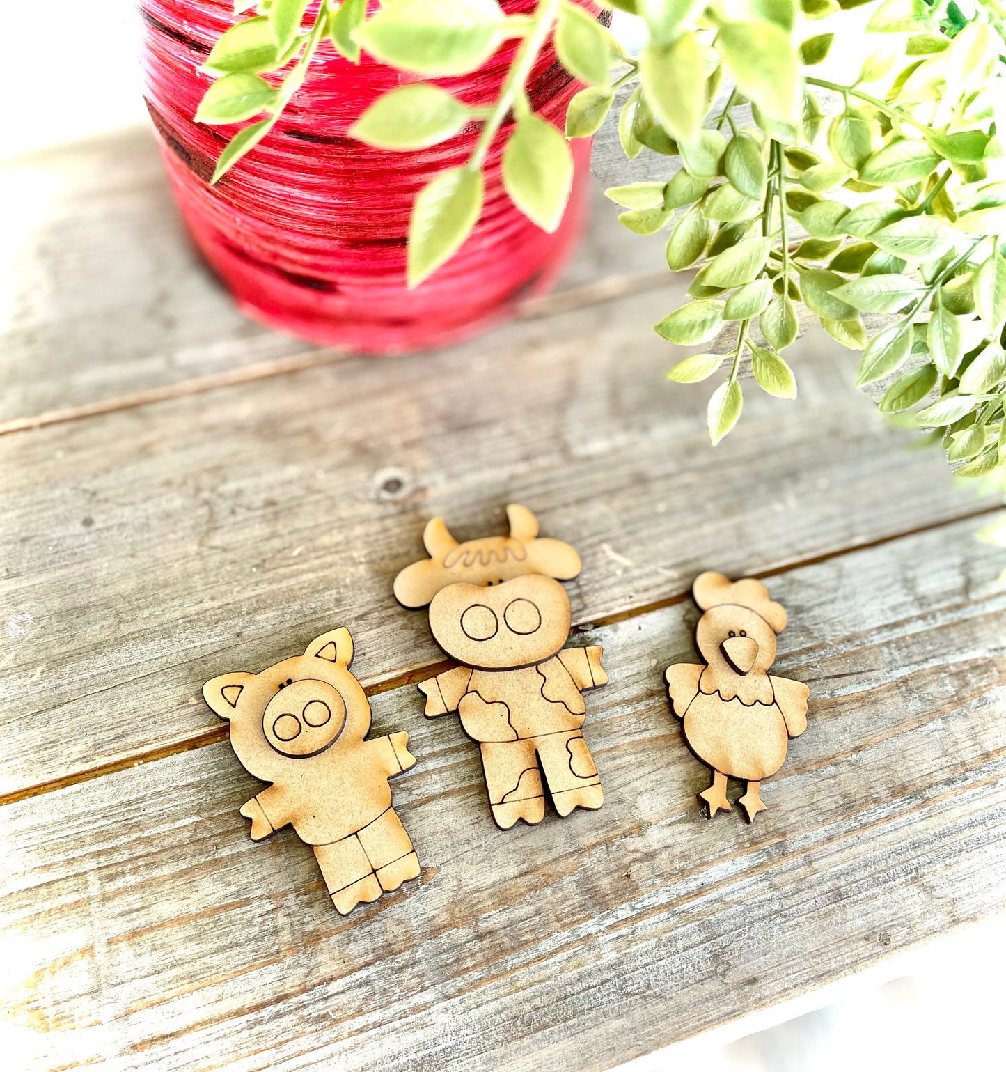 Mini DIY Farm Animal Cutouts (Set of 3)
