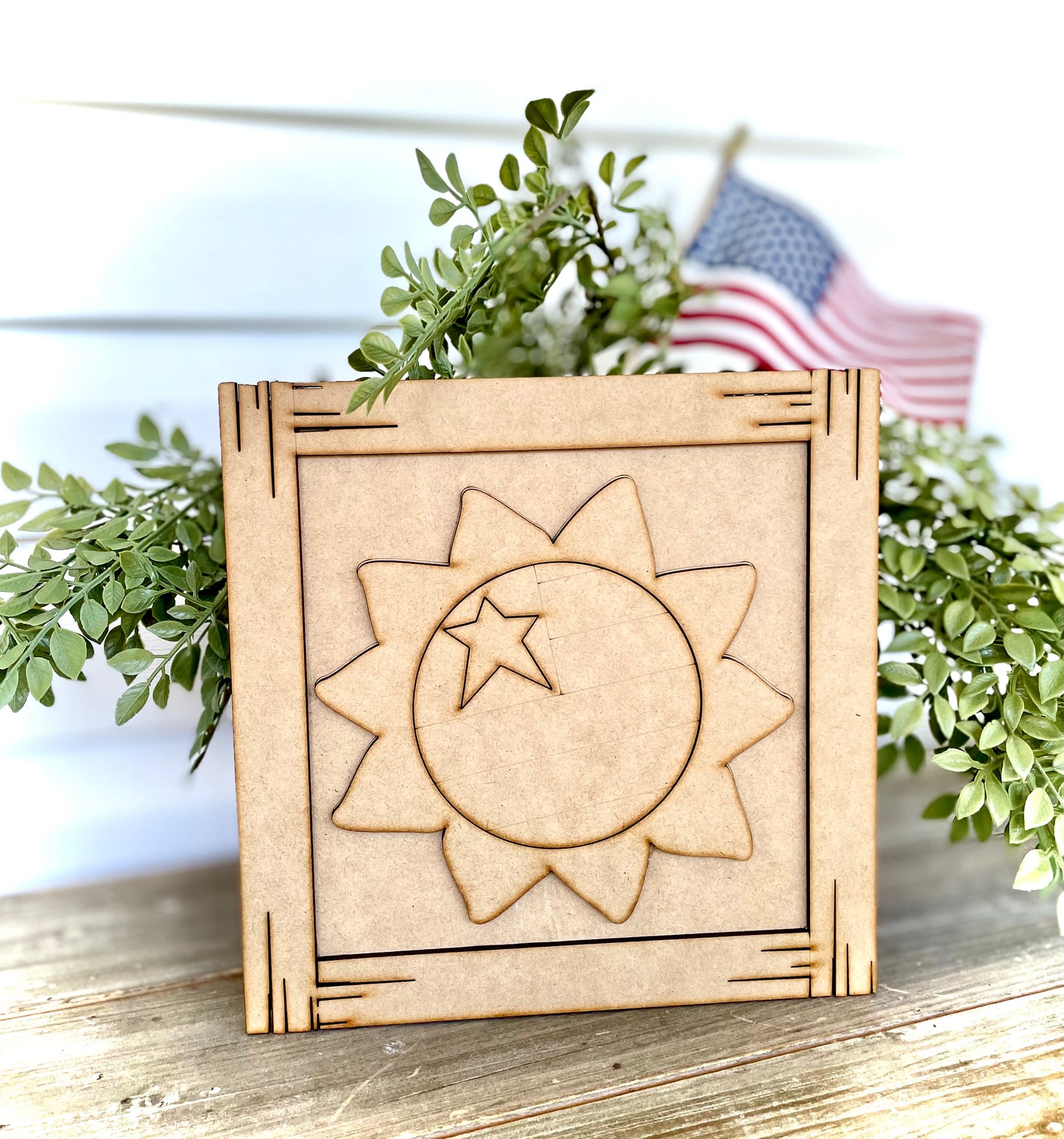 Patriotic Sunflower Frame (DIY Craft Kit)