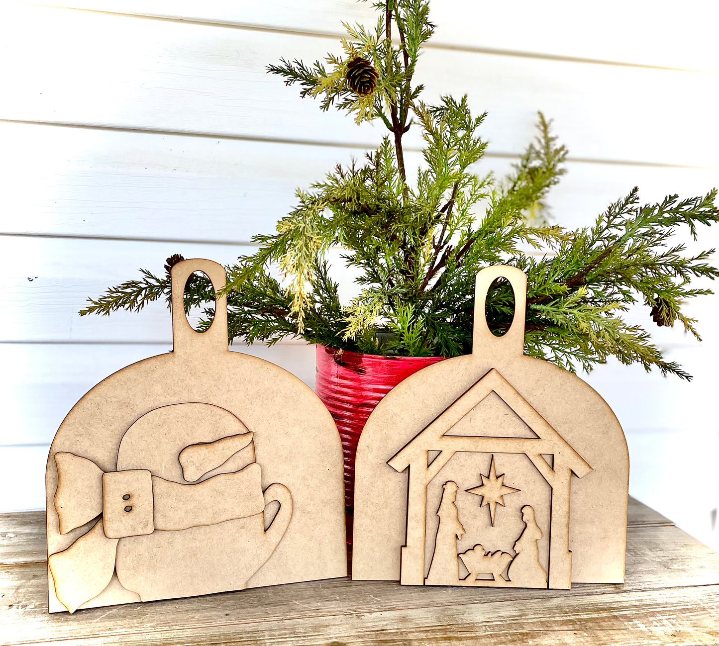 Merry Monday Bundle Deal - Nativity Scene with Cutting Board + Snowman Mug with Cutting Board (DIY Craft Kits)