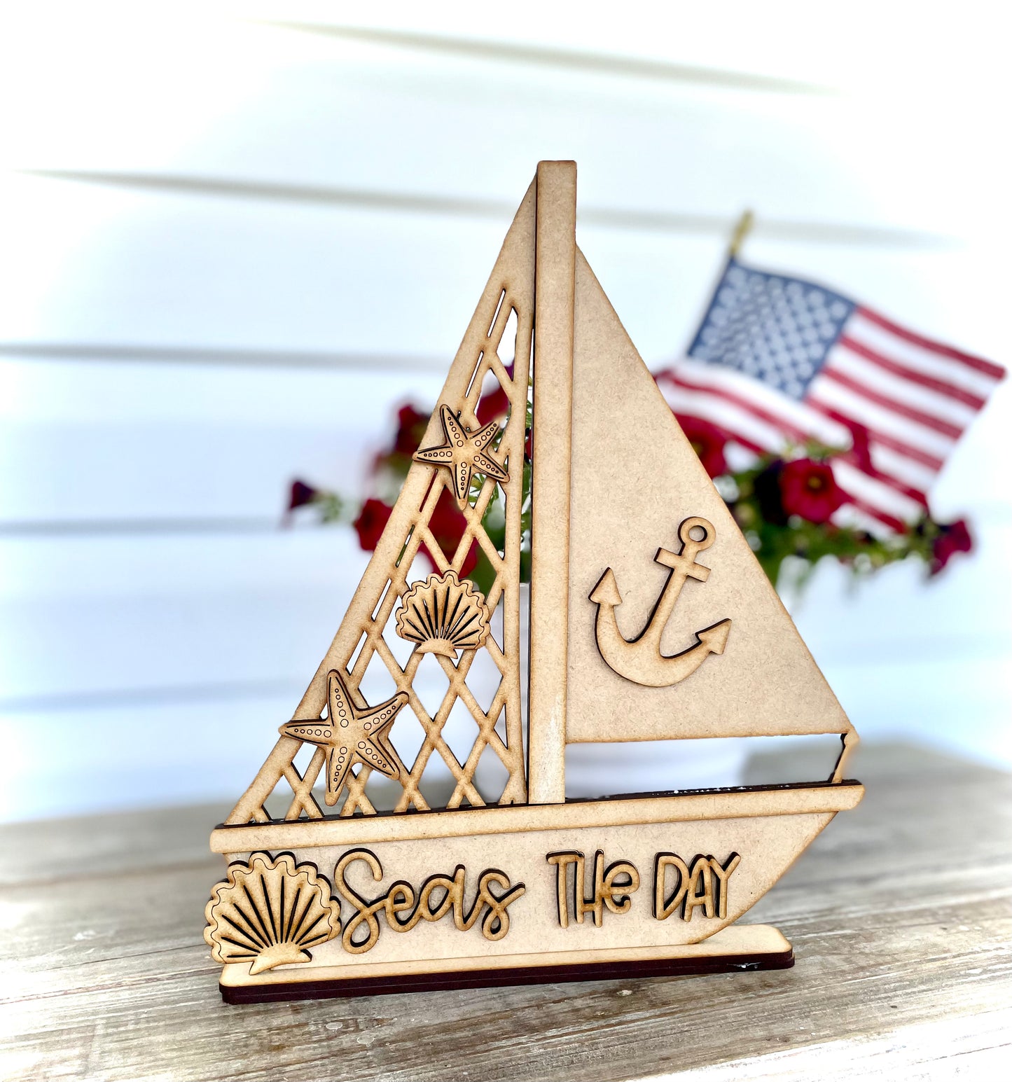 Stand Alone Sailboat - “Seas The Day” (DIY Craft Kit)