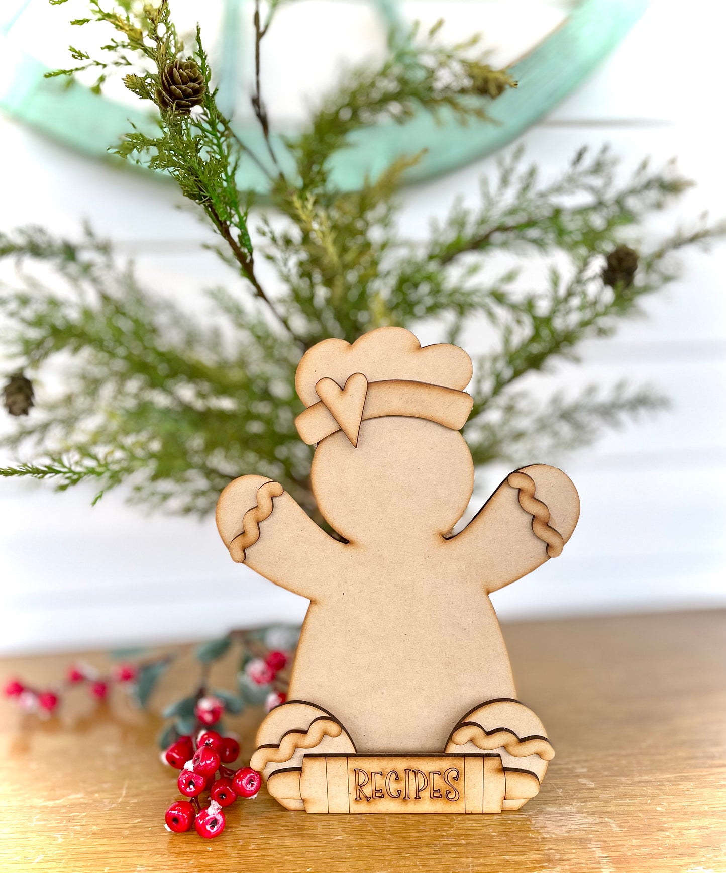 (Item#039) Gingerbread Man Recipe Card Holder - DIY Craft Kit
