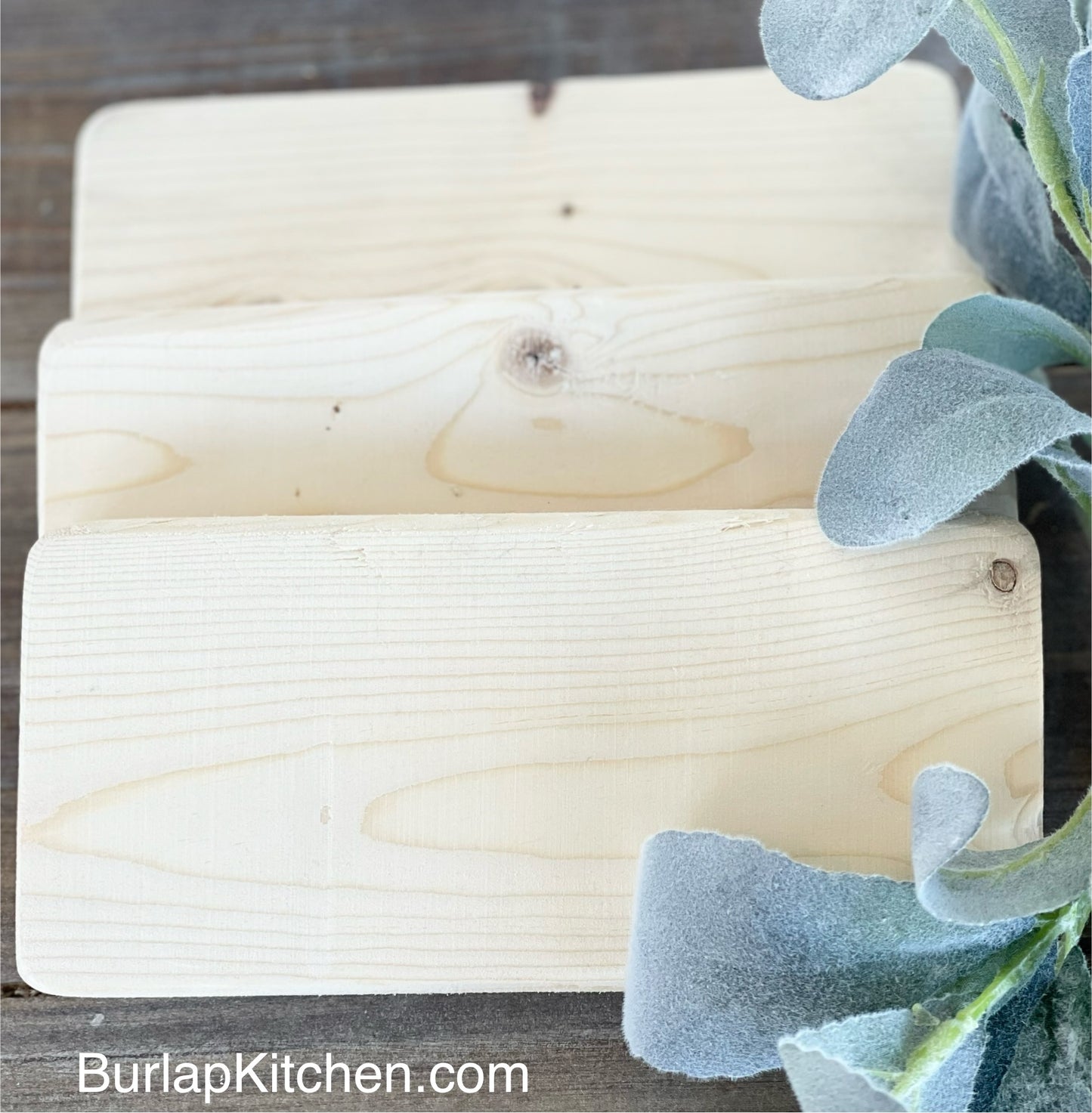 Set of 3 Blank Wood Blocks for Crafting