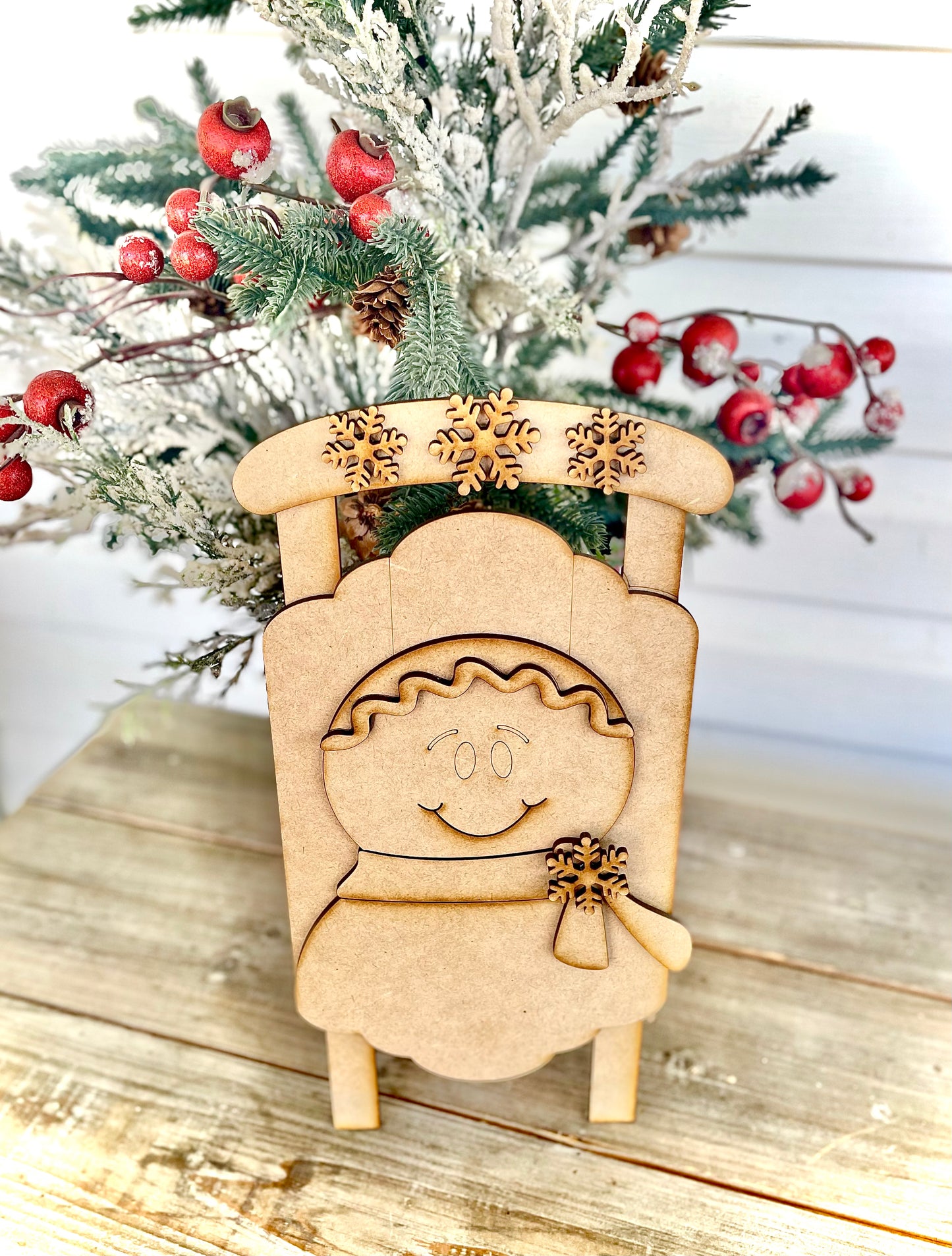 Merry Monday Gingerbread Sled Leaner (DIY Craft Kit)