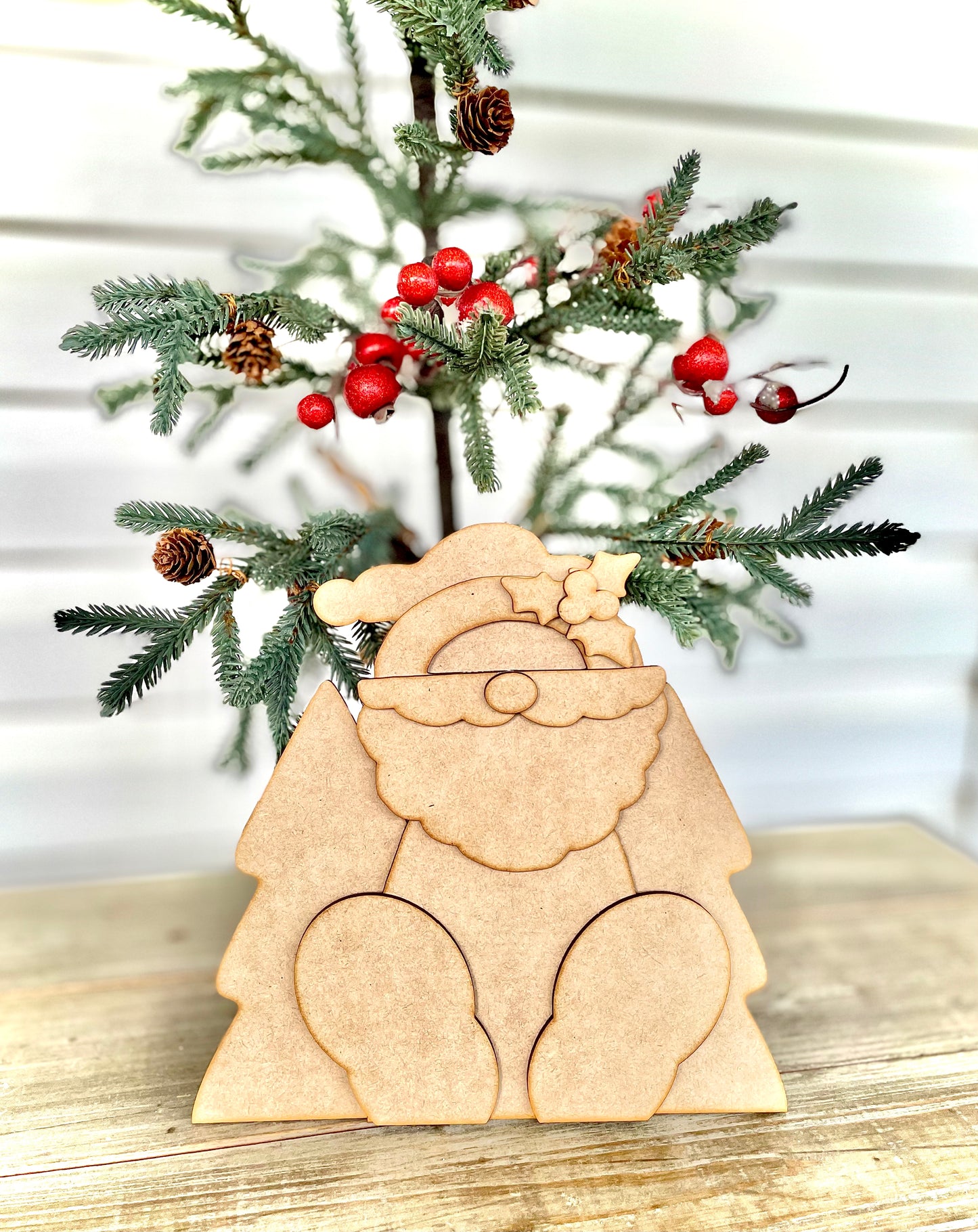 Merry Monday Santa & Christmas Trees Leaner (DIY Craft Kit)