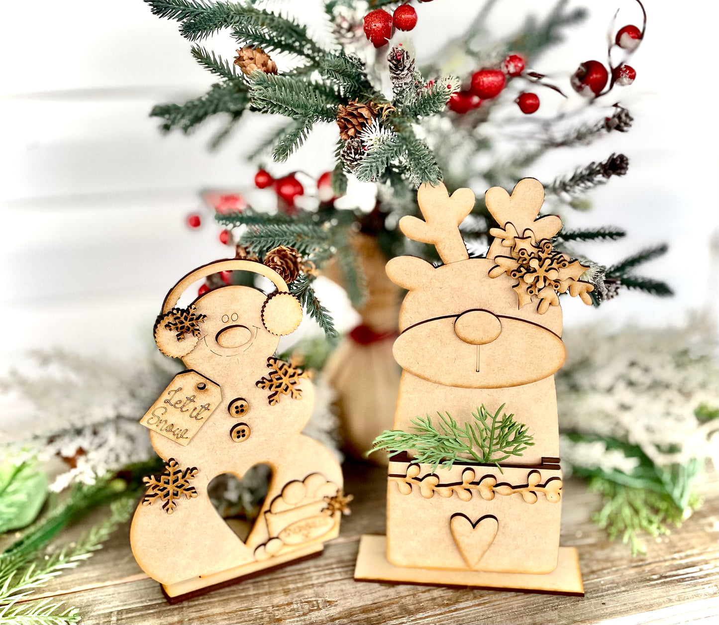 Merry Monday Bundle Deal - “Let it Snow” Snowman Votive + Pocket Reindeer (DIY Craft Kit)