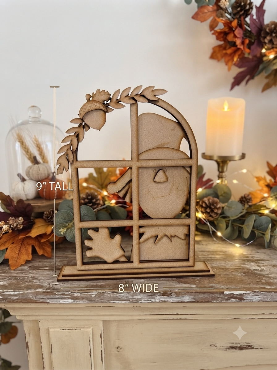 (Item#091) Scarecrow Waving in the “Window” - DIY Craft Kit