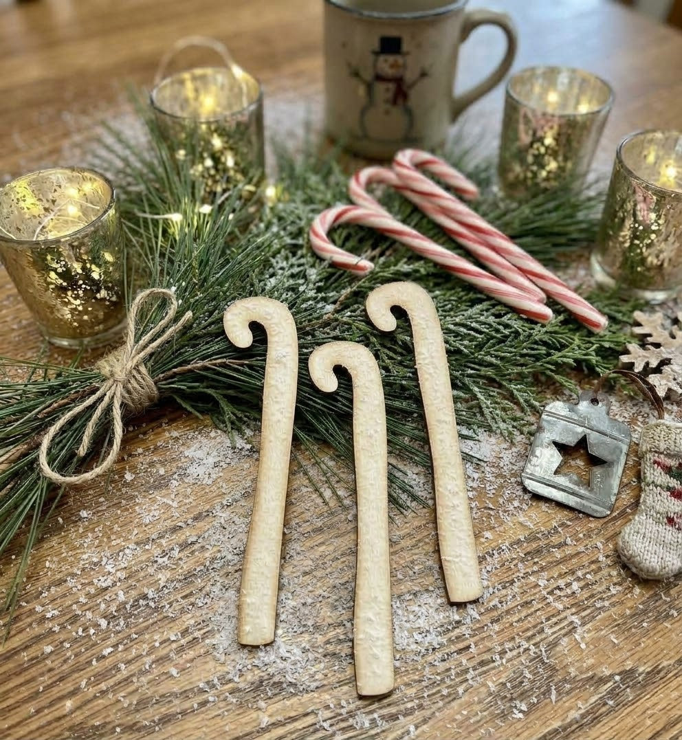 (Item#144) Wonky Candy Cane DIY Cutouts - Set of 3