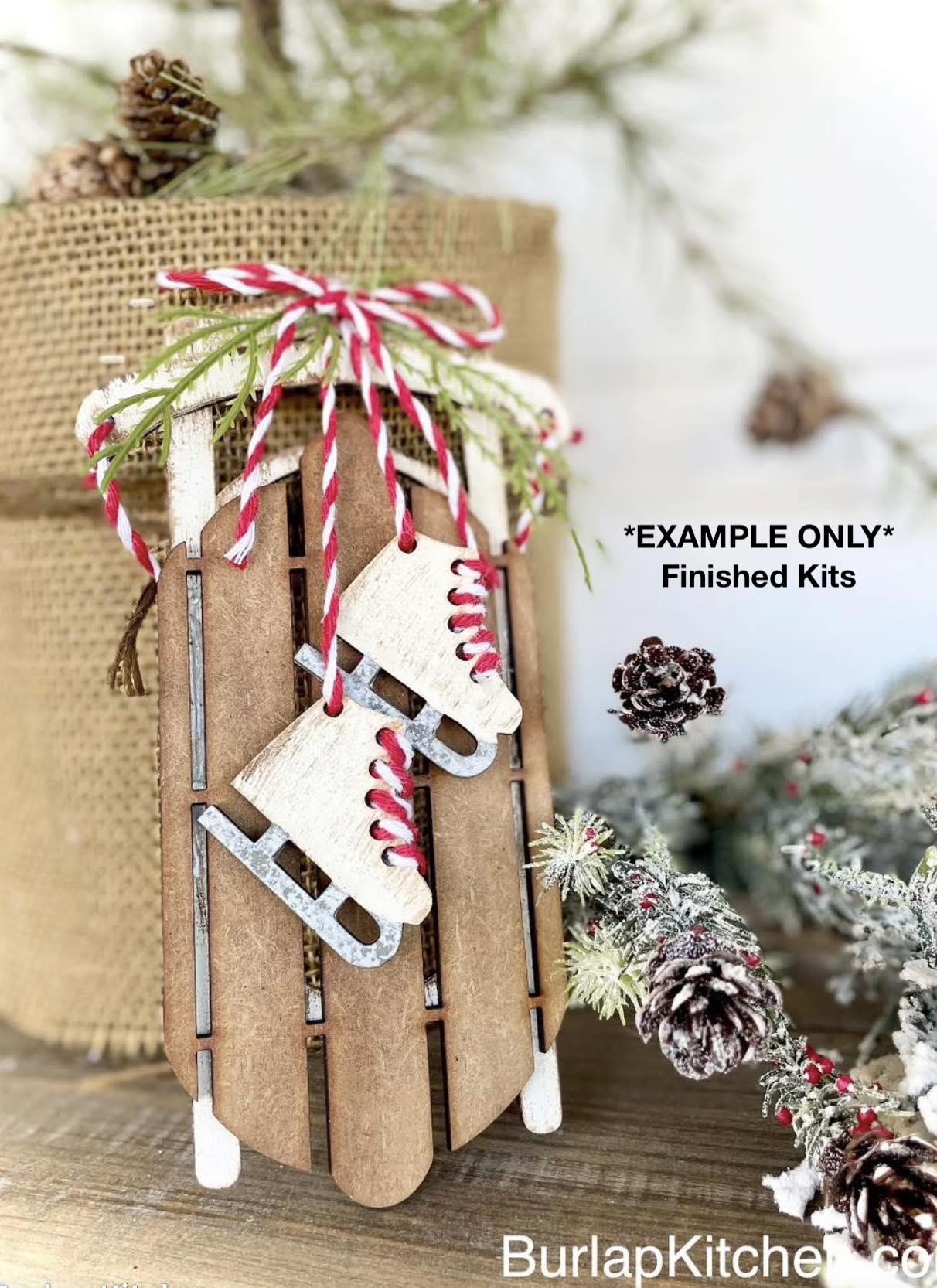 Sled & Skates Ornament - (DIY Craft Kit)