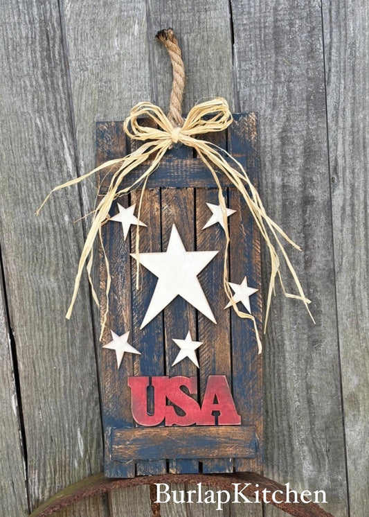 DIY Farmhouse Wood Shim Firework Decor