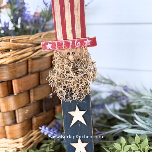DIY Rustic Wood Block Uncle Sam