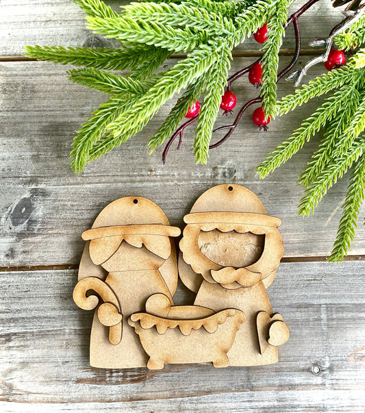 (BFR25) Mary, Joseph, & Baby Jesus DIY Ornament