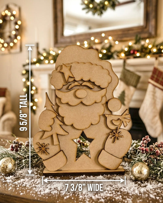 (Item#075) Intricate Festive Santa Tea Light Holder (Stand Alone) - DIY Craft Kit *tea light not included*