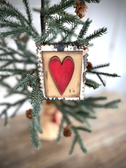 Heart Stamp Ornaments, set of 3