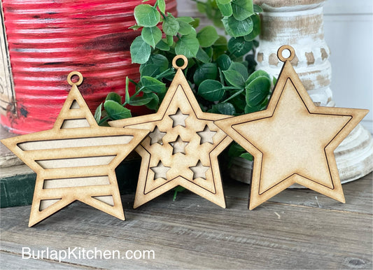 Patriotic Star Ornaments- DIY Craft Kit