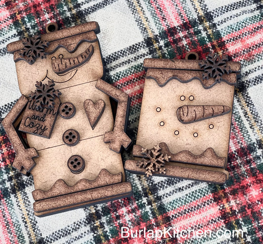 (CK) S’more Snowmen Ornaments, set of 2 - FREE SHIPPING