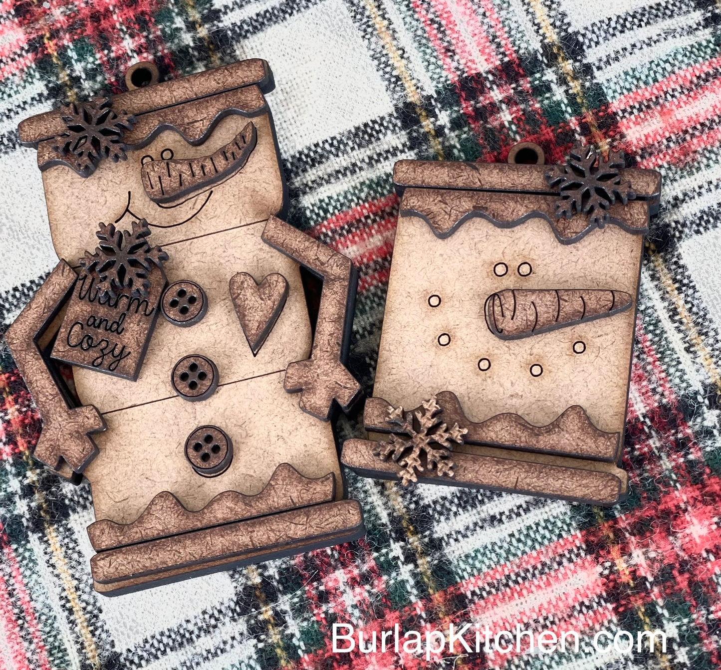 (CK) S’more Snowmen Ornaments, Set of 2