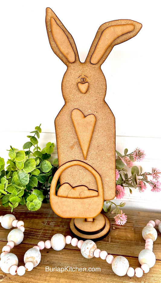 (CK) Stand Alone Bunny & Basket w/Heart Craft Kit - FREE SHIPPING