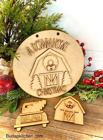 Bundle - A Down Home Christmas DIY Hanger + DIY Truck and Barn Farmhouse Ornaments