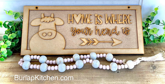 Home is Where Your Heard is, DIY CRAFT KIT- FREE SHIPPING