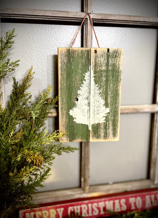 (F) Rustic Wood Christmas Tree Hanger