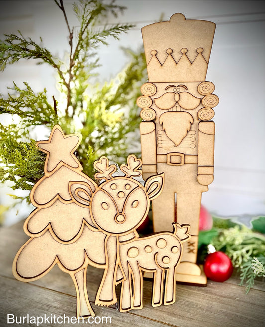 (CK) Merry Monday Bundle (Nutcracker & Whimsical Deer w/ Tree) - DIY Craft Kit