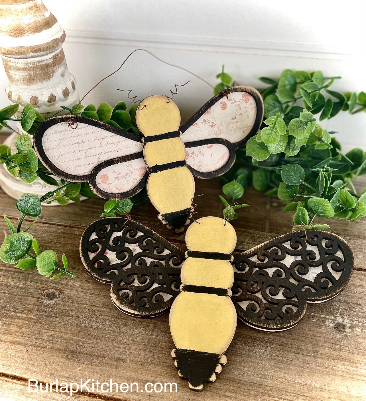 (CK) Set of 2 Spindle Bees - Craft Kit