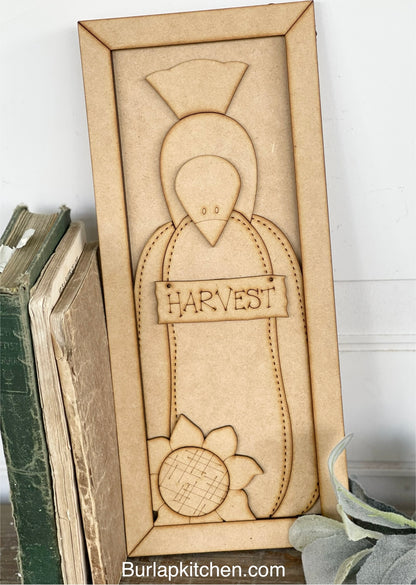 “Harvest” Pumpkin & Crow Frame - DIY Craft Kit