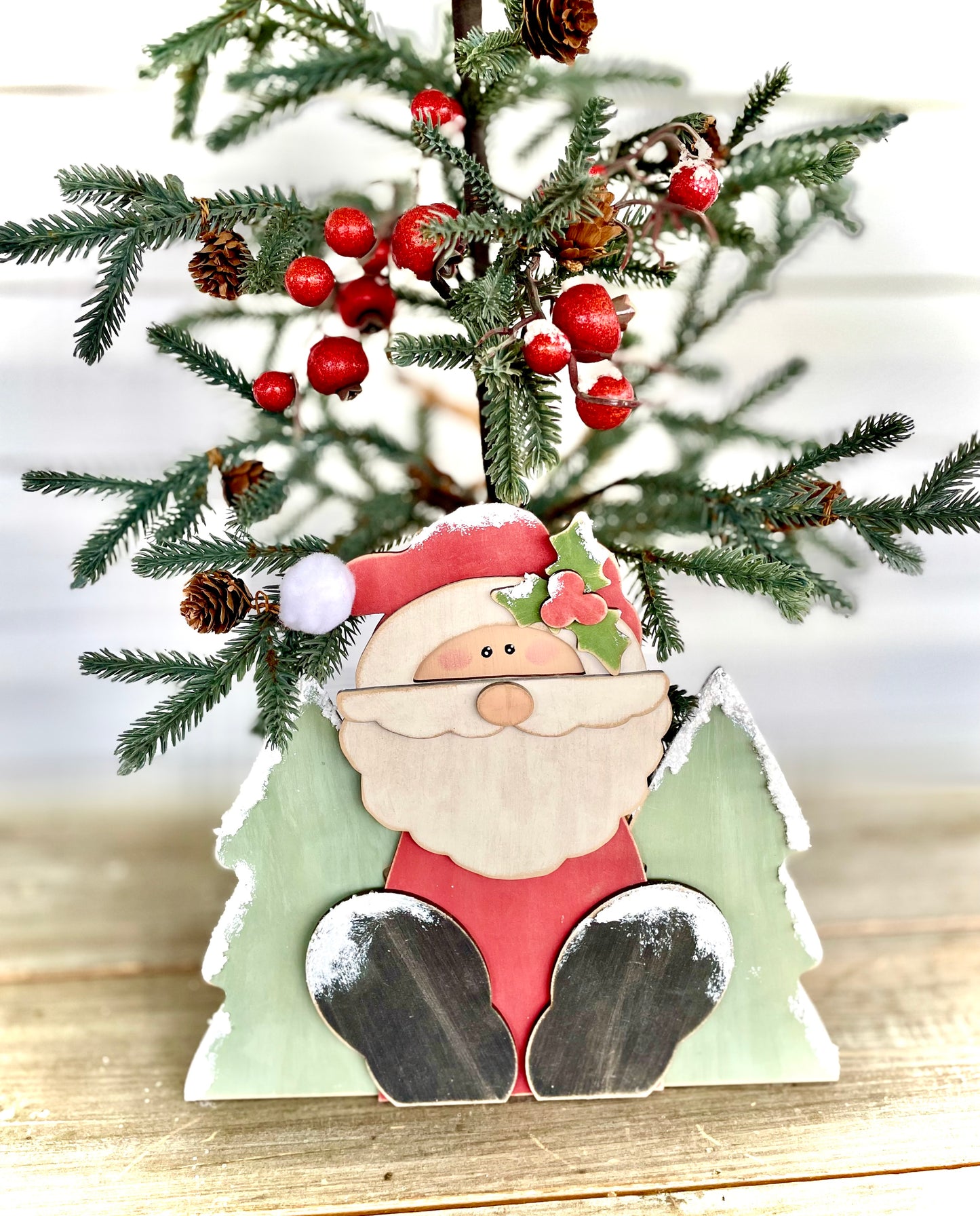 Merry Monday Santa & Christmas Trees Leaner (DIY Craft Kit)