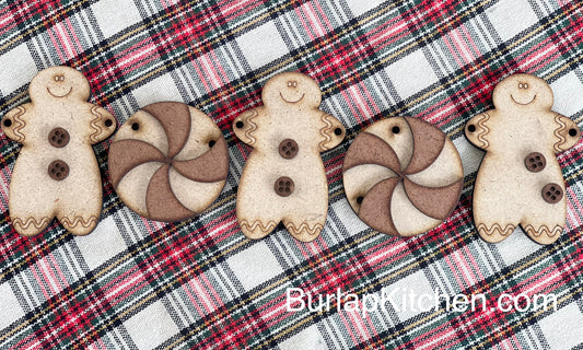 Peppermint & Gingerbread Man Garland Craft Kit - FREE Shipping